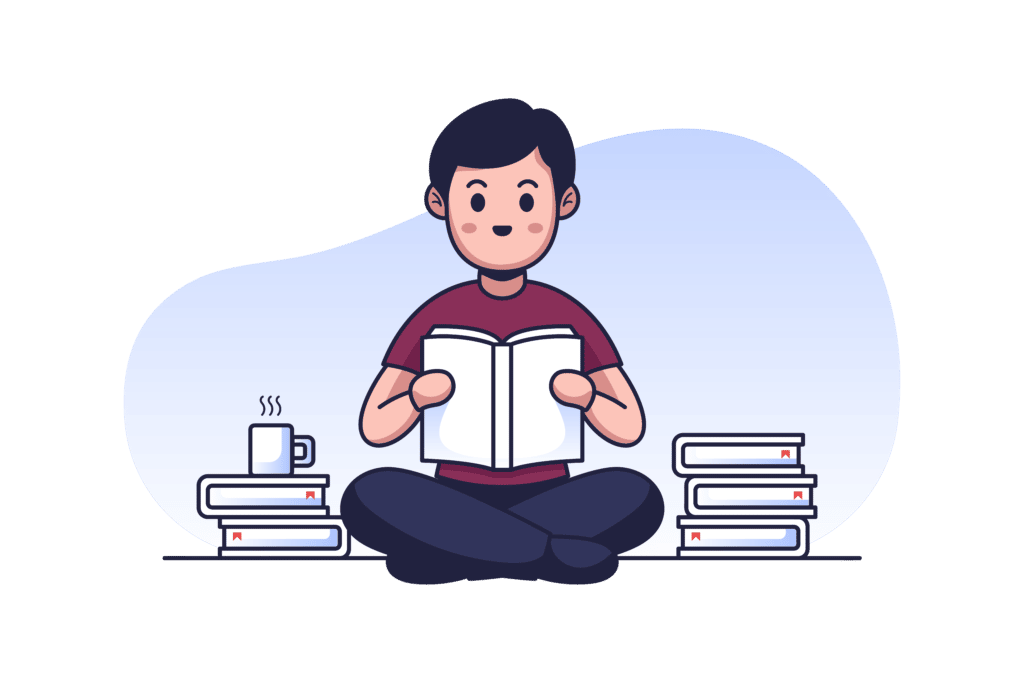 Reading book illustration